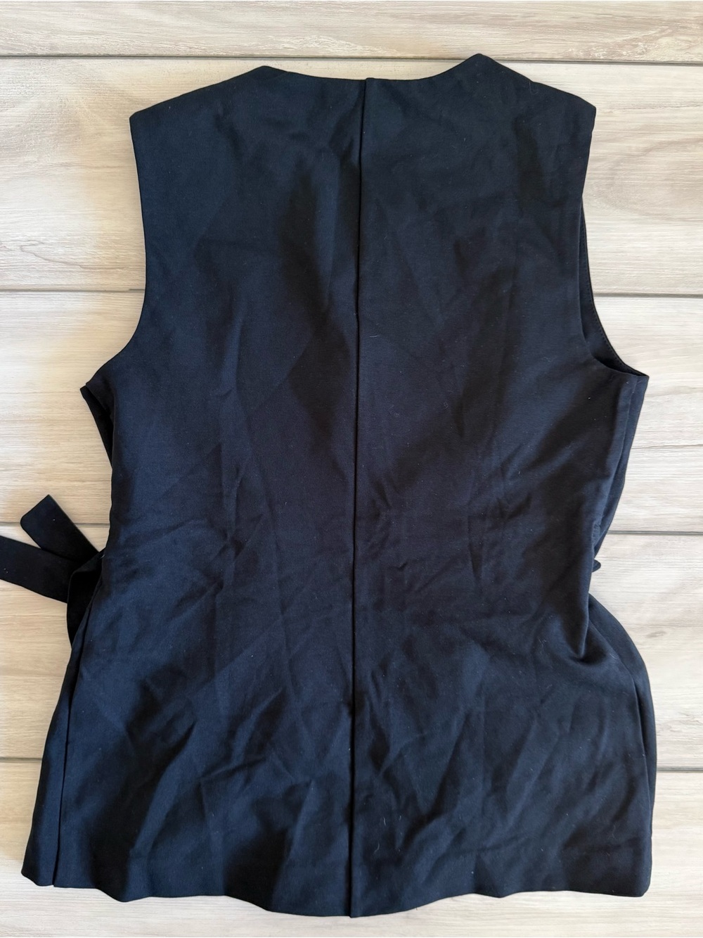 Montgomery Post Wrap Front Sleelevess Knit Top Black Small NWT STITCH FIX - Picture 8 of 11